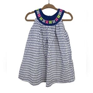 Fox & Finch Baby Blue White Embroidered Boho Dress 12 Months